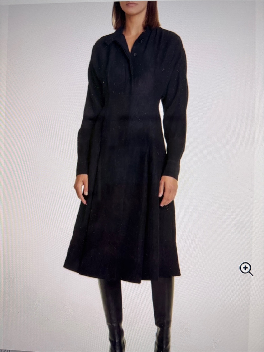 Proenza Schouler Black Long-Sleeve Textured Midi Dress